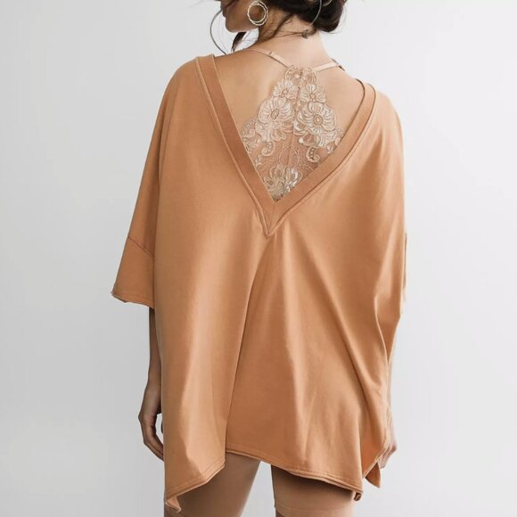 Free People Tan Short Sleeve Tee - Picture 2 of 8